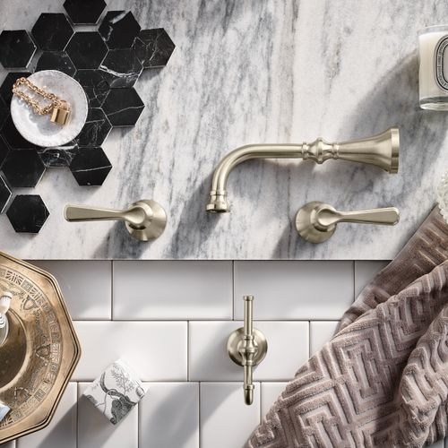 Main product image of Colinet 2 Handle Wall Mount Bathroom Faucet, TS44104BN (Brushed Nickel)