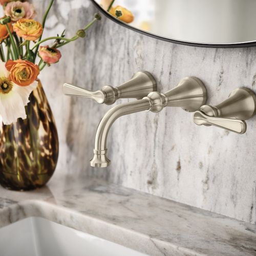 Main product image of Colinet 2 Handle Wall Mount Bathroom Faucet, TS44104BN (Brushed Nickel)