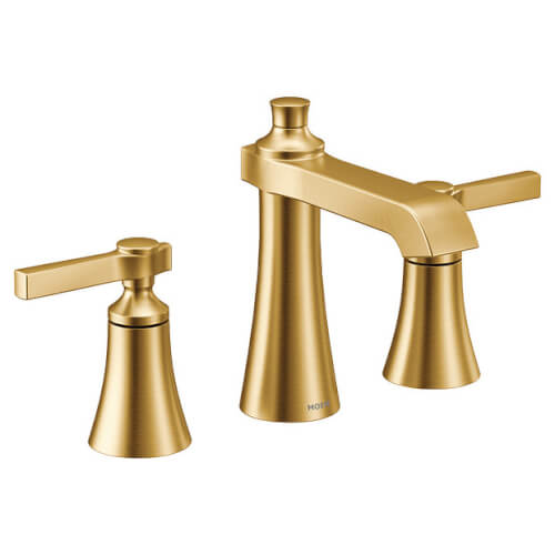 Main product image of Flara Two Handle High Arc Bathroom Faucet (Brushed Gold), TS6984BG