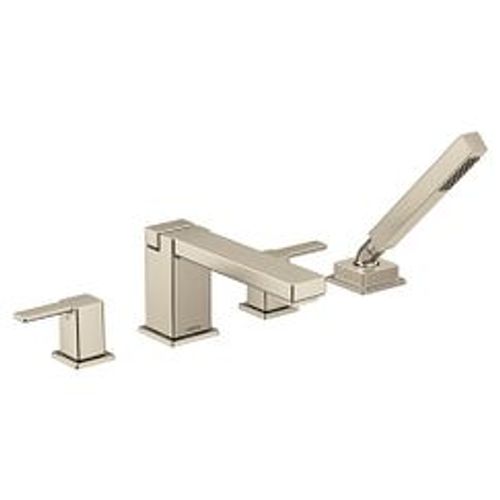 Main product image of 90 Degree 2 Handle Roman Tub Faucet Includes Hand Shower (Brushed Nickel), TS914BN