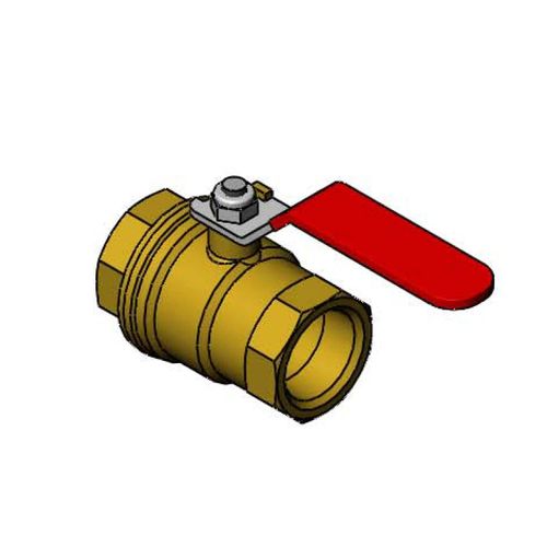 Main product image of Ball Valve, 3/4" FNPT, Brass, Coated Lever Handle (Red), 017487-45R