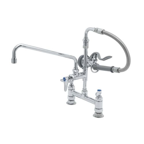 Main product image of Spray Assembly, 8" Deck Mount Base, 12" Add-On Faucet, Spray Valve, SS Flex Hose (Polished Chrome), B-0178