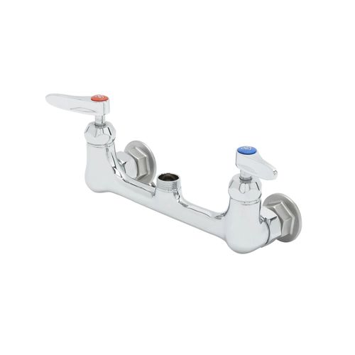Main product image of 8" Wall Mount Pantry Mixing Faucet, CV-Cerama Cartridges, Lever Handles, Less Nozzle (Polished Chrome), B-0230-CR-LN