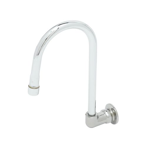 Main product image of Rigid Gooseneck, Wall Mount, 2.2 gpm Aerator, 1/2" NPT Female Inlet (Polished Chrome), B-0537