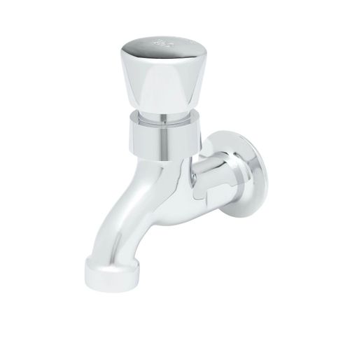 Main product image of Sill Bathroom Faucet, 1/2" NPT Female Inlet, Metering, Plain-End Outlet (Polished Chrome), B-0700-01