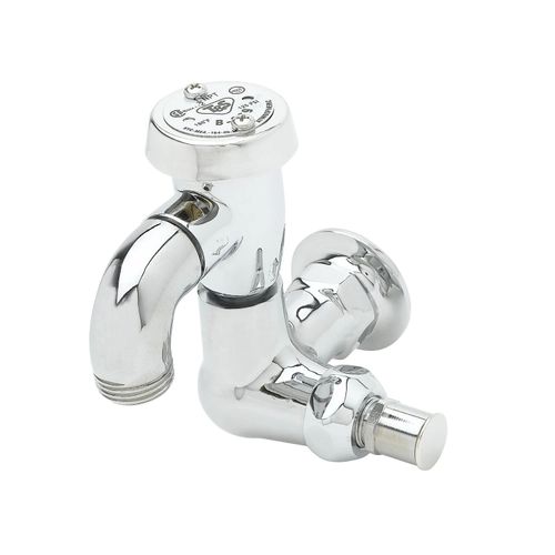 Main product image of Sill Faucet, Vacuum Breaker, 1/2" NPT Female Flanged Inlet, 3/4" Hose Threads (Polished Chrome), B-0720