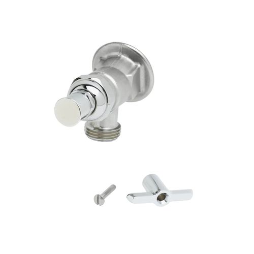 Main product image of Sill Faucet, 3/4" NPT Female Flanged Inlet, Screwdriver Handle, 3/4" Hose Thread (Polished Chrome), B-0731-POL