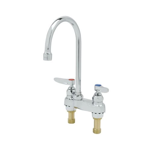 Main product image of Lavatory Faucet, Deck Mount, 4" Centers, Swivel Gooseneck, Aerator, 1/2" NPSM Male Shanks (Polished Chrome), B-0874-133X