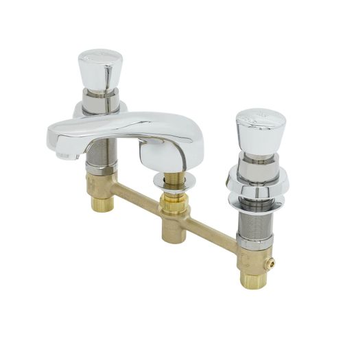 Main product image of Lavatory Faucet, Push Button Self-Closing Cartridges, 8" Centers, Cast Spout (Polished Chrome), B-2991