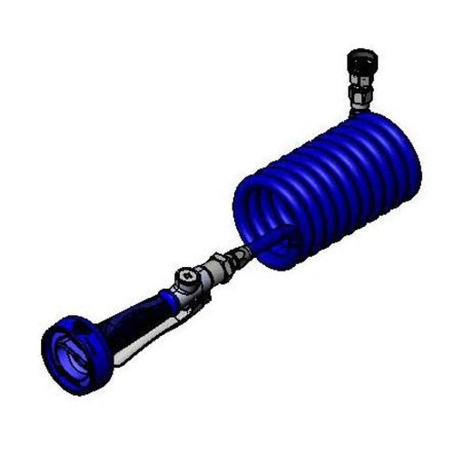 Main product image of Pet Market Hi-Flow Jet Spray, Blue Coiled Hose, 3/4" Garden Hose Female Inlet Adapter (Blue/Chrome), PJ-108H-CH01