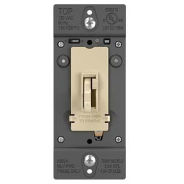 Main product image of Wattstopper Single Pole/3-Way Tru-Universal Toggle Slide Dimmer Switch - Ivory (120V)