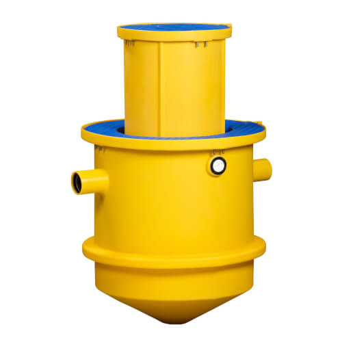 Main product image of Trapzilla Solids Separator, 4" Inlet/Outlet, 18" Extension Collar, 70 Gallon Solids Capacity (150 GPM)