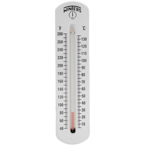 Main product image of 8" TSW Scale Type Hot Water Thermometer 40°F -280°F & 5°C -135°C (Angle)