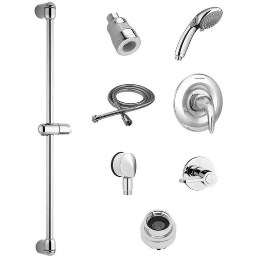 Main product image of Commercial Shower System Trim Kit 1.5 gpm/5.7 Lpm w/ 36" Slide Bar, Hand Shower and Showerhead (Chrome)