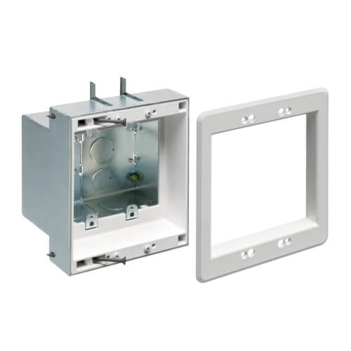 TVBS505 Arlington TVBS505 2Gang Steel Recessed TV Box (White)