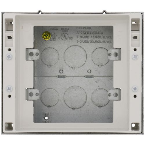 Main product image of 2-Gang Steel Recessed TV Box (White)