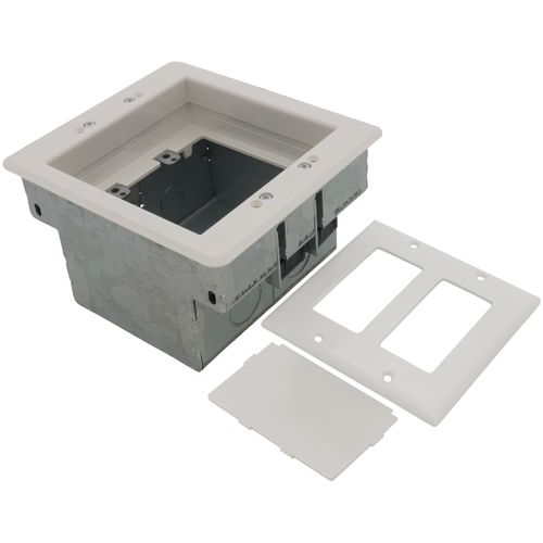 Main product image of 2-Gang Steel Recessed TV Box (White)