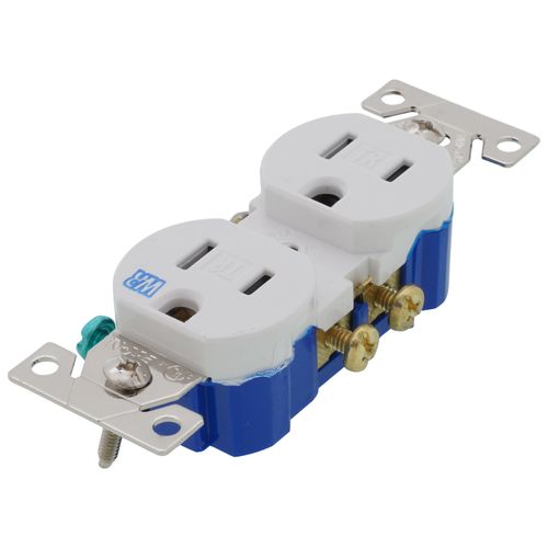 Main product image of Residential Grade Tamper & Weather-Resistant Duplex Receptacle, 15A, 2P, 3W, NEMA  5-15R, Side & Push Wire - White (125V)