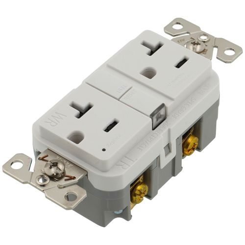 Main product image of Self-Test Tamper & Weather Resistant GFCI Duplex Receptacle, 20A, Slim, 5-20R, Back & Side Wire - 125V (White)