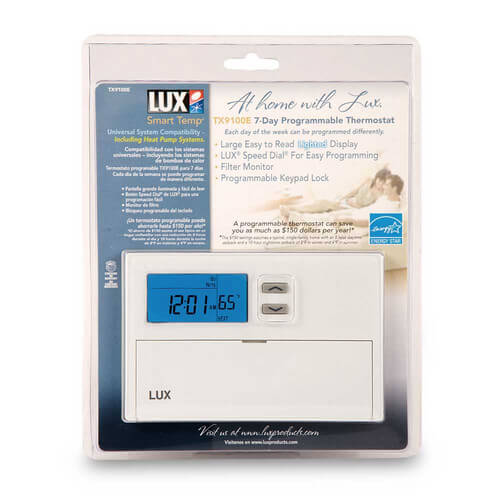 Lux TX9100E 7Day Programmable Smart Temp Heating & Cooling Thermostat