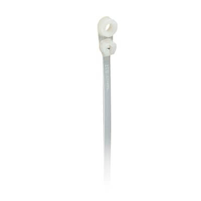 Main product image of 4" Nylon Integrated Hole Mounting Cable Tie w/ #4 Screw for Mounting, 18 lbs. Tensile - Pack of 100 (Natural)