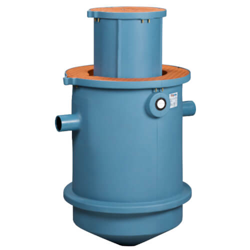 Trapzilla Grease Interceptor, 4" Inlet/Outlet, 18" Extension Collar, 635 lbs Capacity (75 GPM)