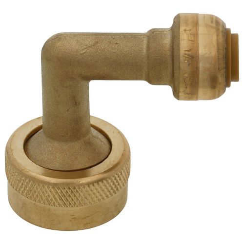 Main product image of 1/4" SharkBite x 3/4" Garden Hose Nut 90-Degree Elbow (Lead Free), U2276LFA