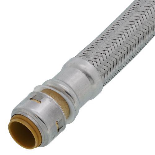 Main product image of 1/2" Sharkbite Max x 3/4" Stainless Steel Braided SharkBite Max Water Heater Connector, Lead Free (18" Length)
