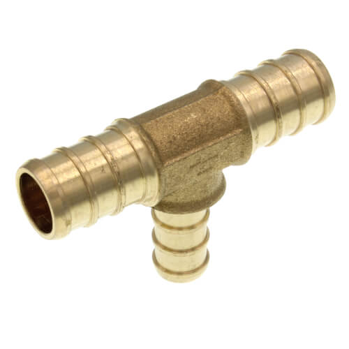 Main product image of 1/2" PEX x 1/2" PEX x 3/8" PEX Brass Tee (Lead Free)