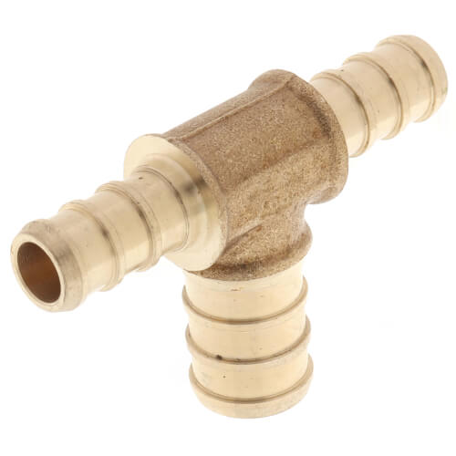 Main product image of 3/8" PEX x 3/8" PEX x 1/2" PEX Brass Tee (Lead Free)