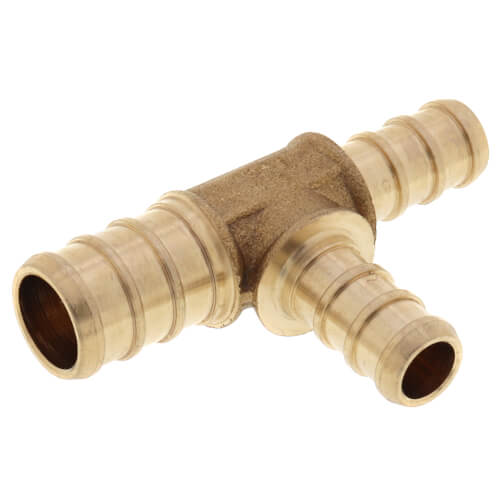 Main product image of 1/2" PEX x 3/8" PEX x 3/8" PEX Brass Tee (Lead Free)
