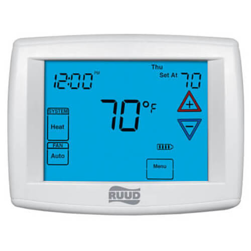 Main product image of Ruud Touchscreen Thermostat (GE: 2H/2C, HP: 4H/2C) w/Humidity Control, UHC-TST305UNMS