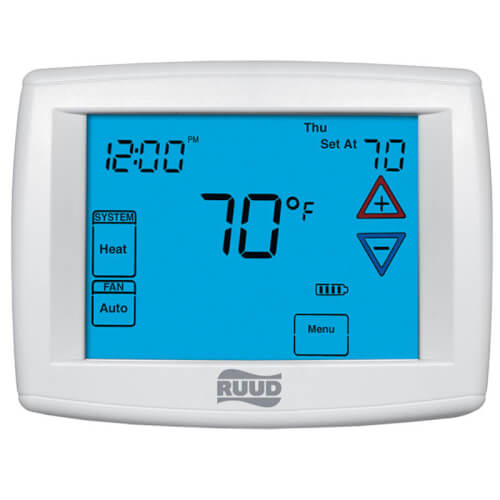 Main product image of Ruud Touchscreen Thermostat (GE: 2H/2C, HP: 3H/2C) - Dual Fuel w/Humidity Control, UHC-TST422DFMS