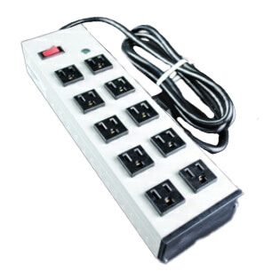 Main product image of 10 Outlet Grey Power Strip, Lighted Switch, Snap-On Mount, 13" Length (15 ft. Cord)