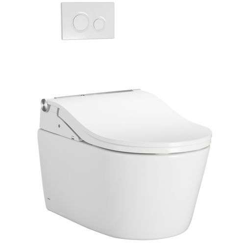 Main product image of CWT4474547CMFGA#MS Washlet + Rp Wall Hung D Shape Toilet w/ RW Bidet Seat & Duofit In Wall 1.28 & 0.9 GPF Auto Dual Flush Tank System (Matte Silver)