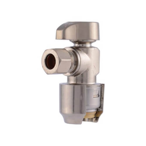 Main product image of 1/2" SB Max X 3/8” Compression Brushed Nickel Angle Stop