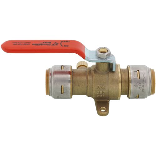 Main product image of 3/4" SharkBite Max Ball Valve with Drain and Mounting Bracket, Quarter-Turn (Lead Free)
