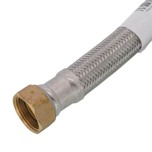 Main product image of 1/2" Sharkbite Max Ball Valve x 3/4" FIP Stainless Steel Braided Water Heater Connector, Lead Free (18" Length)