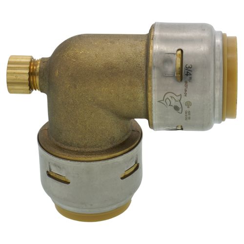 Main product image of 3/4" Sharkbite Max 90-Degree Elbow with 1/8" NPSM Thread Drain/Vent (Lead Free)