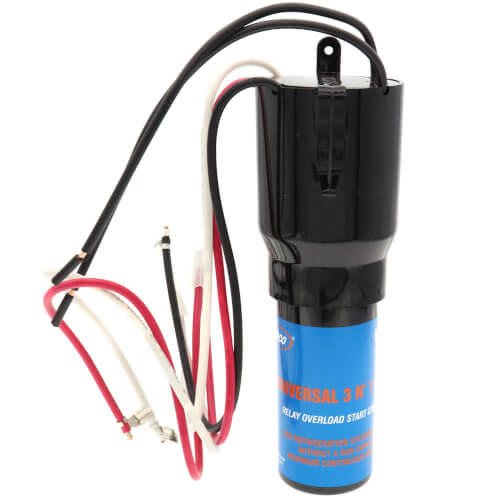 Ultimate Series Hard Start Relay, Overload, Start & Run Capacitor, 1/4-1/3 HP, 6.8A RLA (115V)