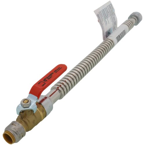 Main product image of 1/2" X 3/4" FIP, 18" Stainless Steel Corrugated SharkBite Max Water Heater Connector with Ball Valve