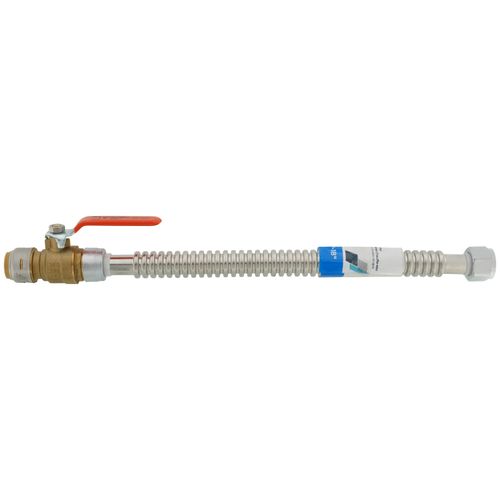 Main product image of 3/4" X 3/4" FIP, 18" Stainless Steel Corrugated SharkBite Max Water Heater Connector with Ball Valve