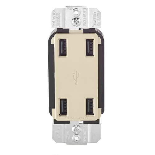 Main product image of 4-Port USB Receptacle Device - Light Almond (4.2A, 125V, 25W)