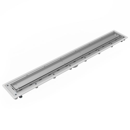 Main product image of 48" Complete Universal Infinity Drain Kit w/ PVC Channel & Tile Insert Grate (Satin Stainless)