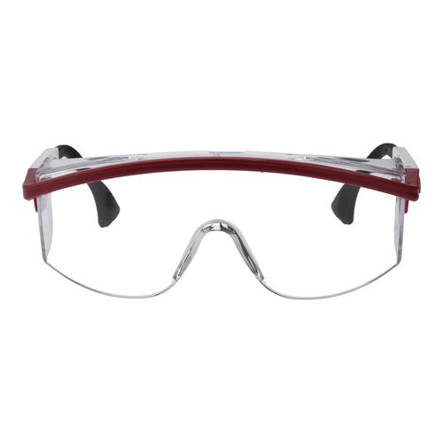 Main product image of Astrospec 3000 Anti-Fog & Scratch-Resistant Safety Glasses, Polycarbonate, Clear Lenses, Full-Framed, Red/White/Blue Frame