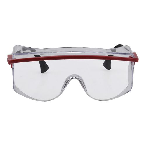 Main product image of Astrospec 3000 (OTG) Anti-Fog & Scratch-Resistant Safety Glasses, Polycarbonate, Clear Lenses, Full-Framed, Red/White/Blue Frame