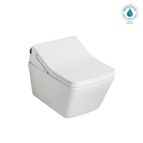 Main product image of CWT4494049CMFG#MS Washlet + Sp Wall Hung Square Shape Toilet w/ Sx Bidet Seat & Duofit In Wall 1.28 & 0.9 GPF Dual Flush Tank System (Matte Silver)