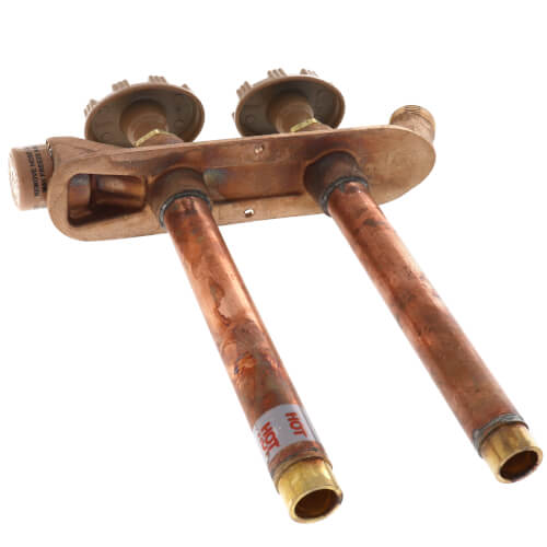 Main product image of Model V22 6", 1/2" x 3/4" Sweat Fitting Vertical Hot & Cold Anti-Siphon Wall Faucet w/ Metal Handle