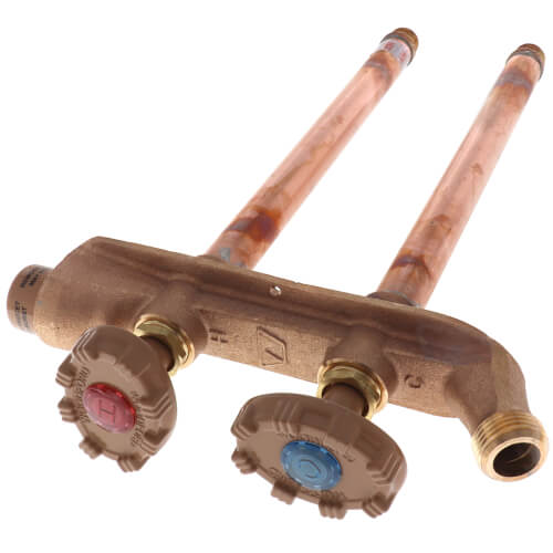 Main product image of Model V22 10", 1/2" MPT x Sweat Inlet Vertical Hot & Cold Anti-Siphon Wall Faucet w/ Metal Handle