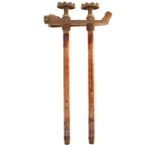 Main product image of Model V22 14", 1/2" MPT x Sweat Inlet Vertical Hot & Cold Anti-Siphon Wall Faucet w/ Metal Handle